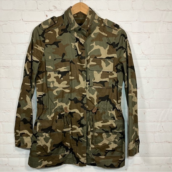 Love Tree Jackets & Blazers - Love Tree Camo Military Jacket Womens Small Full Zip Mock Neck Army Utility